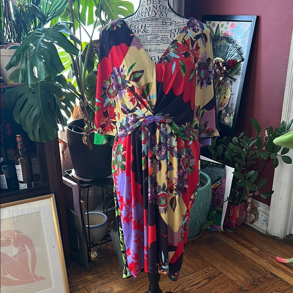 Ranna Gill Multicolor Floral Midi Dress